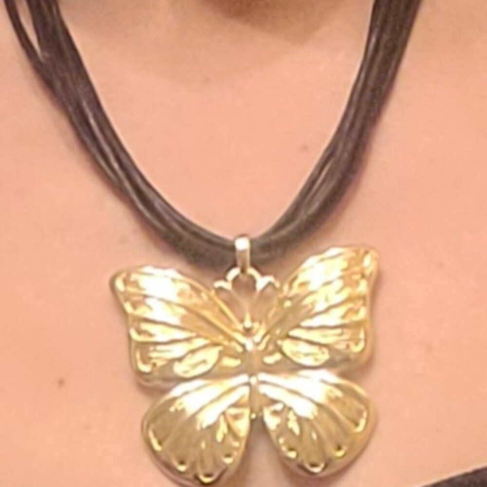 Multi-rope butterfly statement necklace. Brand new. Gift box included. - Picture 5 of 5